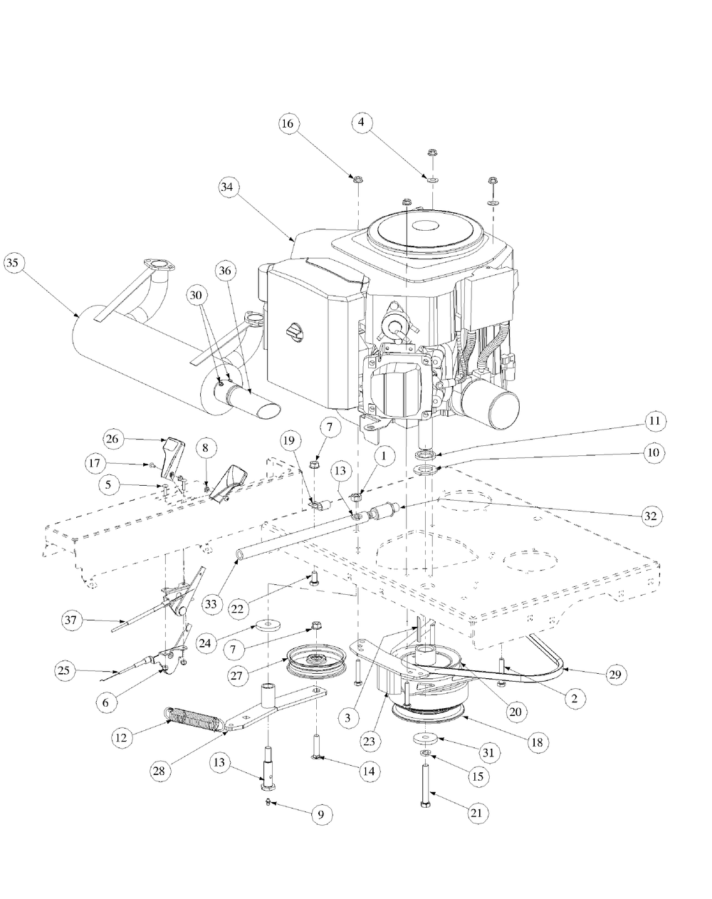 Kohler Engine Assembly Diagram and Parts List for M50-KHS 53AB5BBP750-23HP-OHV Cub Cadet Lawn Tractor